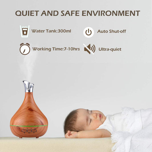 Smart Essential Oil Diffuser 300ml Cool Mist Humidifier Body Induction Auto Control,Time Setting Valentines (Blue White Grain)-1
