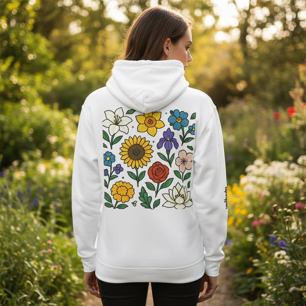 Softstyle fleece hoodie - back view"