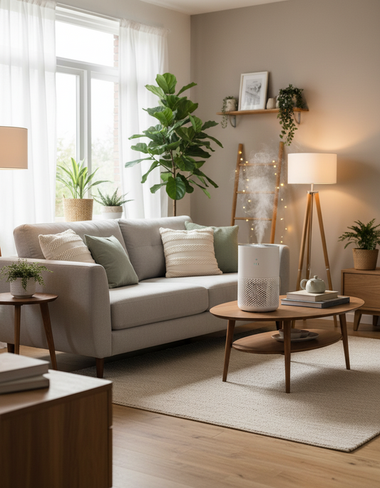 Compact air purifier for bedroom and living spaces"