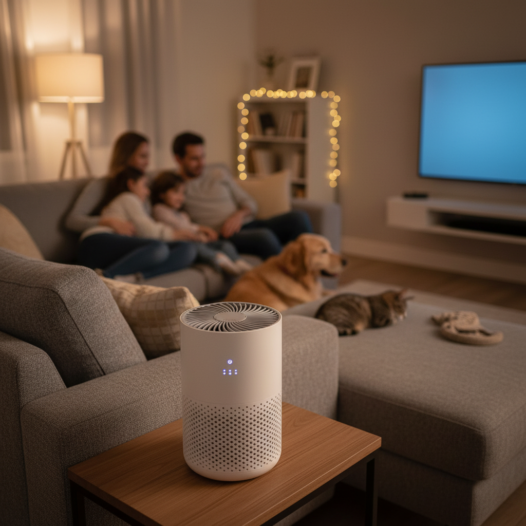  "PureAir home air purifier with HEPA filter - white design"