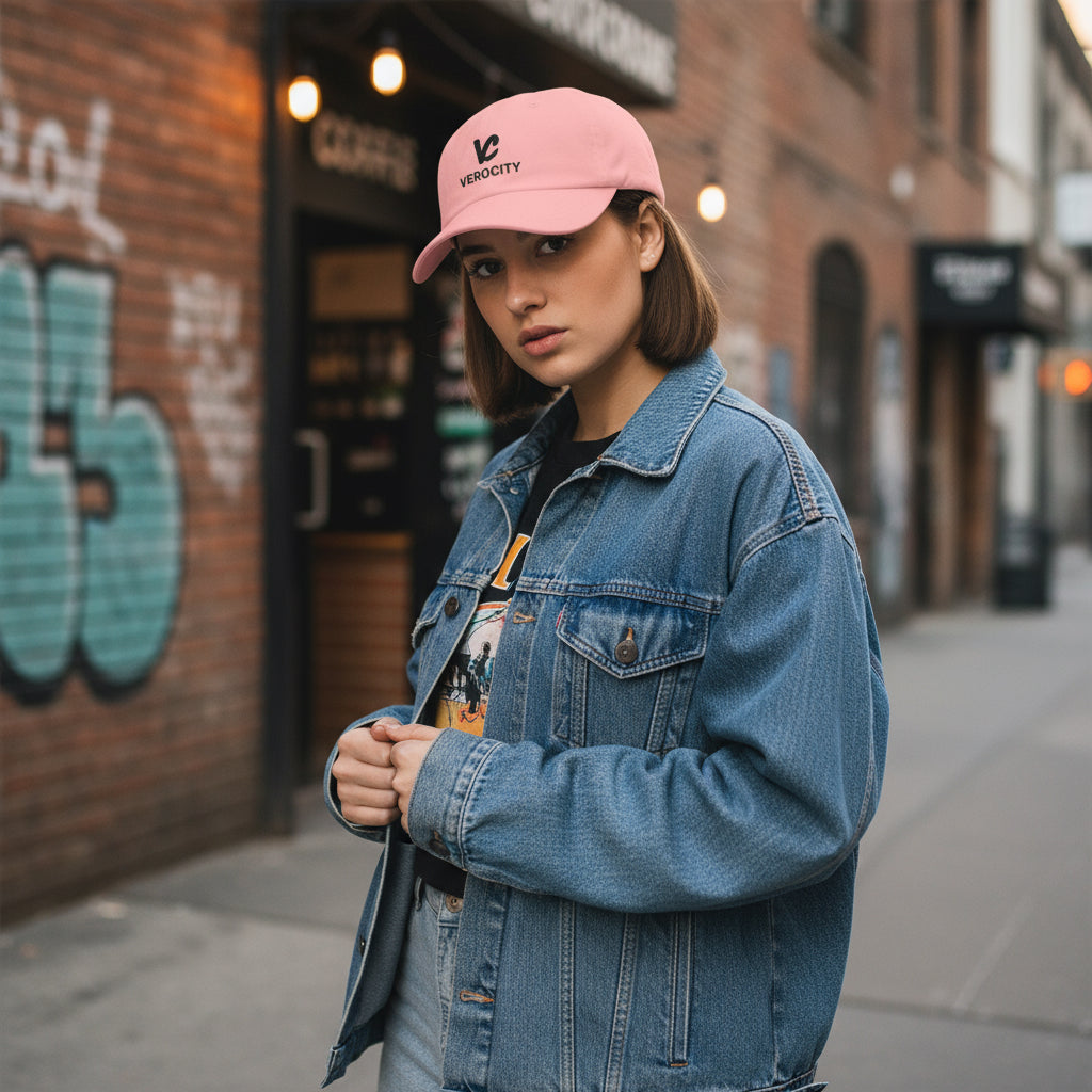 Embroidered dad cap - side view