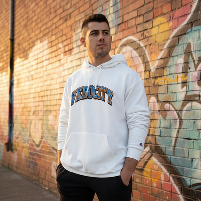 Verocity Logo Hoodie — Bold Retro Text Champion Hoodie
