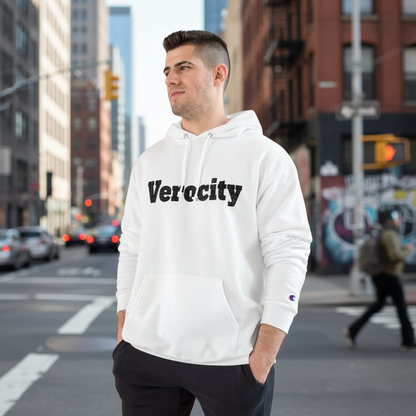 Verocity Logo Hoodie — Bold Retro Text Champion Hoodie