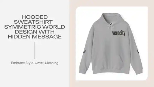 Hooded Sweatshirt - Symmetric World Design with Hidden Message by@Outfy