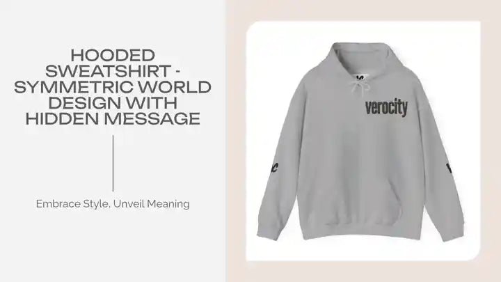 Hooded Sweatshirt - Symmetric World Design with Hidden Message by@Outfy