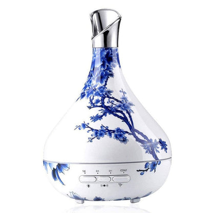 Smart Essential Oil Diffuser 300ml Cool Mist Humidifier Body Induction Auto Control,Time Setting Valentines  (Blue White Grain)-0